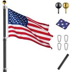 Black Flagpoles Yeshom Black Upgraded 30 ft Flag Pole Kit Fly