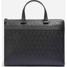 Ferragamo Embossed Leather Laptop Bag