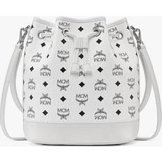 Lærred Bucket Bags MCM Dessau Snørebåndstaske i Visetos - Hvid