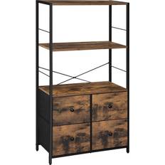 Songmics Book Shelves Songmics Fabric Chest Of Drawers Rustic Brown Black Book Shelf