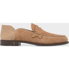 Christian Louboutin Herren Loafers Christian Louboutin Loafers Penny No Back aus Veloursleder Grau