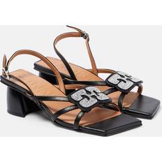 Ganni Sandaletten Ganni Verzierte Sandalen aus Lederimitat Schwarz