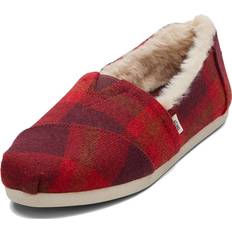 Fur - Women Low Shoes Toms Alpargata Fleece Slip On Flats Red