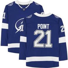 "Brayden Point Tampa Bay Lightning Autographed Blue Fanatics Breakaway Jersey with "NHL Debut 10/13/16" Inscription"