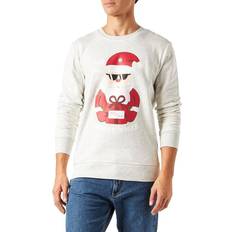 Jack & Jones Men's Jortoon Crew Neck Xmas Sweater - White Melange