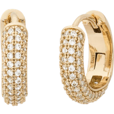 Brilliant Statements Pavé Mini Huggies - Gold/Transparent