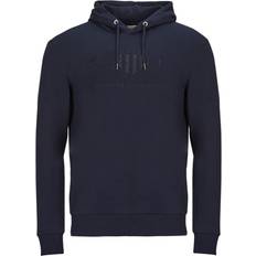 Gant Sweat Droit À Capuche En Coton Mélangé - Marine