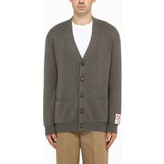 Or Cardigans GOLDEN GOOSE Back Logo Cardigan - Dark Grey Melange