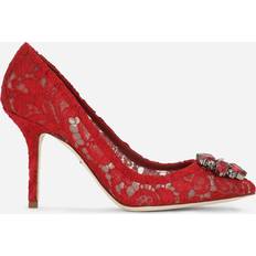 Dolce & Gabbana Taormina Lace With Crystals Pumps Red