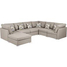 Beige - U-Sofas Lilola Home LHF-89820-7A Sofa 120.5" 6 Seater