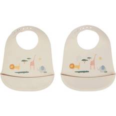 Silicone Bavoirs alimentaires Liewood Set de 2 bavoirs Tilda Safari sandy mix