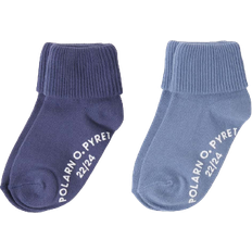 Premature Socks Children's Clothing Polarn O. Pyret Plain Socks With Non-Slip Nubs 2-pack - Denim Blue