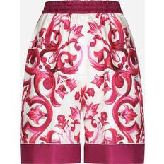 Dolce & Gabbana Pants & Shorts Dolce & Gabbana Majolica-print twill pajama shorts tris_maioliche_fuxia