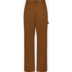 Dolce & Gabbana Worker Cotton Stretch Pants with Logo Plaque