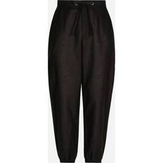 Lino Pantaloni Dolce & Gabbana Linen Cotton Jogging Pants with Logo Label