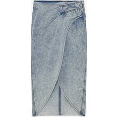 Jeans IRO Womens BLU34 Etana Wrap-front Denim Midi Skirt