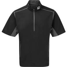 Footjoy windshirt FootJoy Half-Zip S/S Windshirt Herre Jakke Black With Charcoal