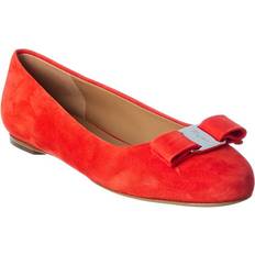 Oranje Ballerina's Ferragamo Varina Suede Flat -