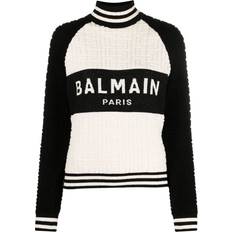 Balmain Monogram Jacquard Wool and Cotton-Blend Sweater - Multicoloured