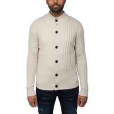 Men - XS Cardigans XRay Men's Ribbed Highneck Cardigan Oatmeal