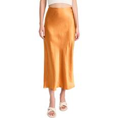 Vince Women's Split Satin Midi Skirt Gold