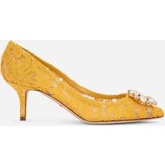 Women - Yellow Heels & Pumps Dolce & Gabbana Pump in Taormina lace with crystals