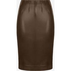 Dolce & Gabbana Brown Skirts Dolce & Gabbana Midi skirt in shiny satin