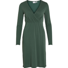 Vila Modala L/S Wrap Midi Dress - Pineneedle