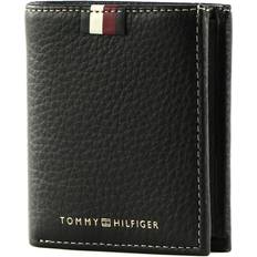 Tommy Hilfiger Signature Contrast Stitching Small Leather Wallet - BLACK