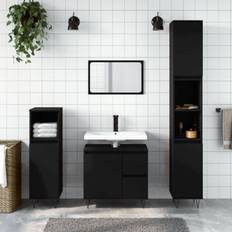 Black Tall Bathroom Cabinets vidaXL Badschrank Schwarz 30 x 30 x 190 cm