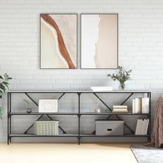 Gris Mesas Consola vidaXL Hierro Y Madera Ingeniería Gris Sonoma 200x30x75 cm Mesa Consola