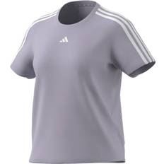 Adidas Aeroready Train Essentials 3-Stripes Tee - Silver Dawn/White