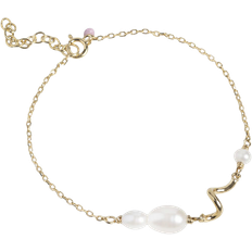 Rosa Armbånd ENAMEL Copenhagen Twist Bracelet - Gold/Pearls