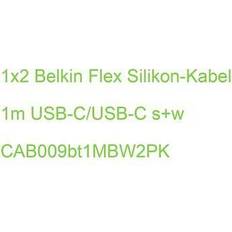 Belkin USB-kabel Kabler Belkin USB-C to USB-C Silicone Black Mix1m Twin