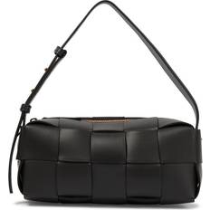 Bottega veneta bag Bottega Veneta Brick Leather Shoulder Bag Black 01