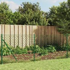 vidaXL Chain Link Fence with Flange Green 0.8 x 10 m