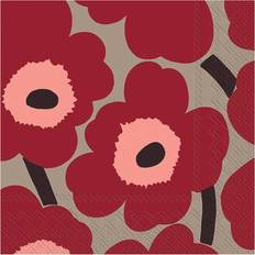 Rojo Servilletas de Tela Marimekko Servilletas Unniko 33x33 cm 20-pack Red-linen Servilleta de Tela Rojo