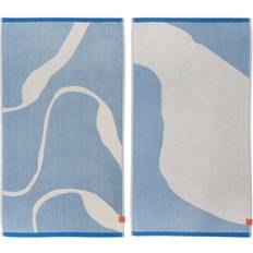 Mette Ditmer Serviettes d'Invité Mette Ditmer Nova Arte 40 x 55 cm Bleu Clair / Blanc Cassé (Lot de 2) - Multicolore Serviette d'Invité Blanc