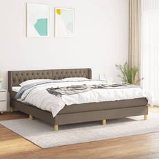 vidaXL Taupe, 180x200 Box Spring Bed with Mattress Bedstead