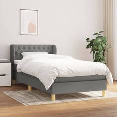 Estructuras de cama vidaXL Cama Box Spring Con Colchón Oscuro 90x200 cm