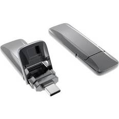 Xlyne 7625600 USB-flashdrev 256 GB Grå 7625600 USB-C USB 3.2 Gen 2