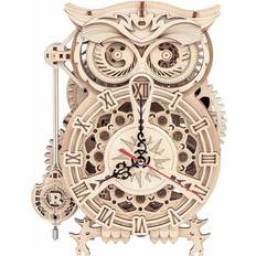 Clocks Robotime ROKR Owl Battery Kit Wall Clock
