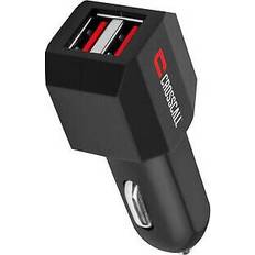 Crosscall original 10w dual usb car charger, compact, black