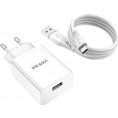 VipFan USB Q.C. 3.0 laddare typ C-kabel