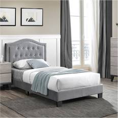 Twin Bed Frames Poundex Upholstered Bed Frame with Slats Twin