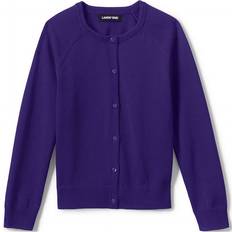 Girls - Purple Cardigans Lands' End School Uniform Girls Cotton Modal Cardigan Sweater