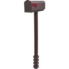 Architectural Mailboxes Newbury Plastic Mailbox and Post Kit NC000MAM Mocha Medium Capacity