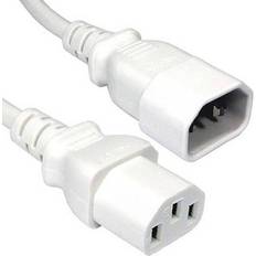 3M iec c13 socket to c14 plug mains extension cable white