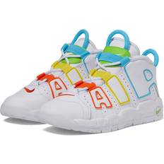 Buckle Sneakers Children's Shoes Nike Air More UP Tempo BT Infant/Toddler White/Baltic Blue/Opti Yellow Toddler