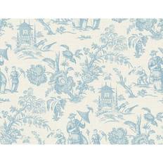 Seabrook Designs Colette Chinoiserie Nonwoven Unpasted Wallpaper Bleu Bisque